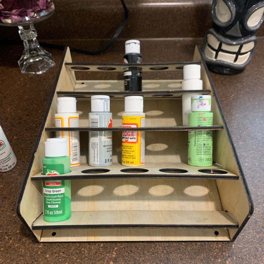 Wooden Paint Organizer Rack - Picture 5 of 5